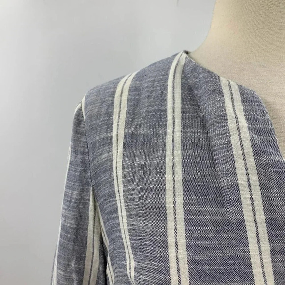 Zara Gray and White Striped Jacket - Picture 4 of 13